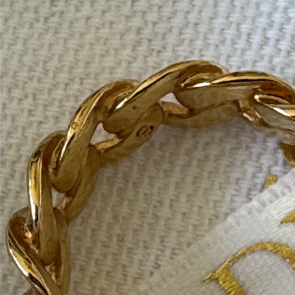 Christian Dior cd logo gold chain link ring size 5.5 - Picture 5 of 8